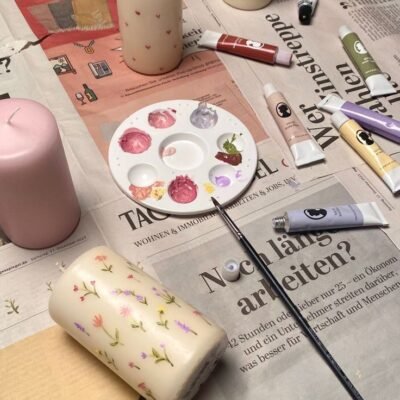الرسم على الشموع